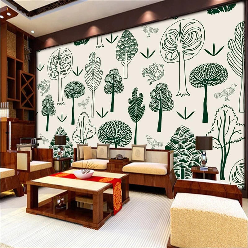 

Wallpapers Youman Custom Tree Wallpaper Mural Hand Painted Abstract 3d Wall Paper Embossed Wall Paper For TV Background Thicken