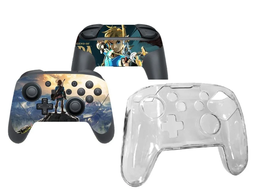 

N0154 Kits with NS Crystal Case Hard Protective Cover Shell Skin + One Skin Sticker, all for Nintendo Switch Pro Controller