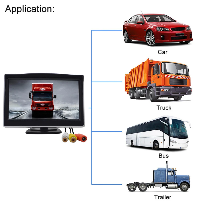 Автомобильная monit " HD TFT-lcd Цифровая Автомобильная камера заднего вида Авто парковочный резервный Обратный монитор ЖК-дисплей для VCD/DVD/gps/Автомобильная камера