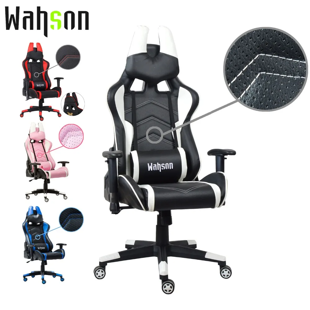 

Wahson Adjustable Office Chair Ergonomic High-Back Faux Leather Racing Style Reclining Computer Gaming