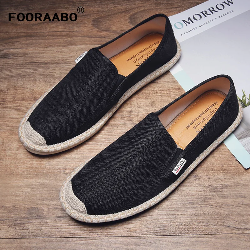 

2019 Breathable Mens Shoes Casual Summer Male Canvas Spring Shoes Men Fashion Soft Slip On Espadrilles For Men Hemp Loafers