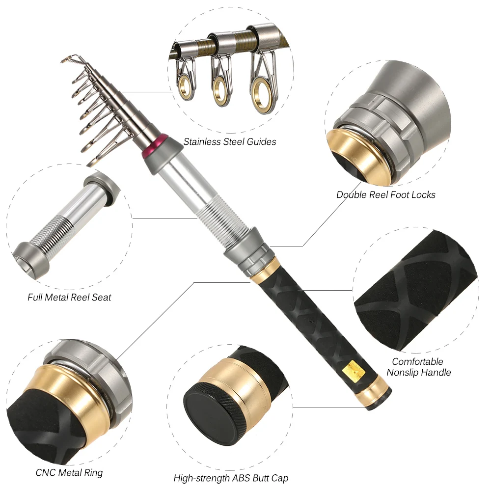 Lixada 1.5/1.8/2.1/2.4 m تلسكوبي الصيد رود كومبو بكرة طقم كامل الغزل الصيد بكرة خط إغراء والعتاد المنظم القطب مجموعة Pesca Lixada 1.5/1.8/2.1/2.4 m تلسكوبي الصيد رود كومبو بكرة طقم كامل الغزل الصيد بكرة خط إغراء والعتاد المنظم القطب مجموعة Pesca
