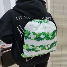 2019 New Cotton Drawstring Bag Backpack String Bags Rammstein Drawstring Backpack Irish Festival Baby Girl String Backpack