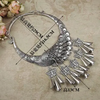 

multiple styles can choose jewelry Collar peacock national wind seedlings silver big necklace butterfly Miao dance