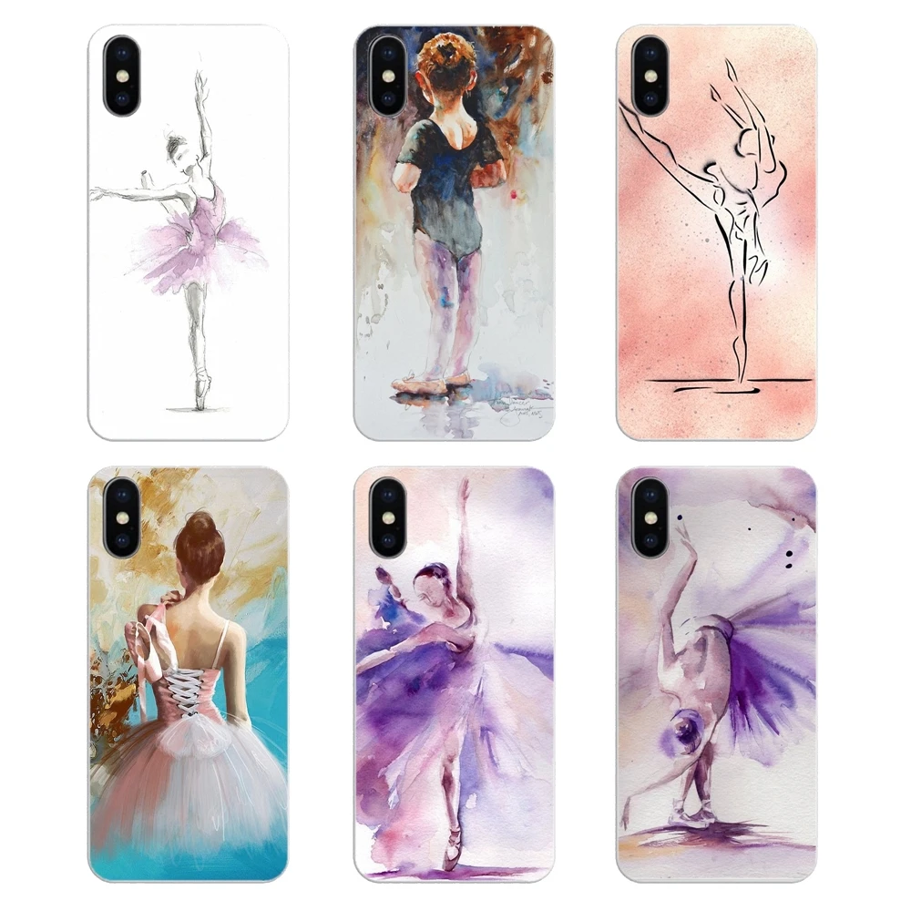 For Motorola Moto X4 E4 E5 G5 G5S G6 Z Z3 G3 C Play Plus Soft Transparent Shell Covers ballet dancer watercolor painting |