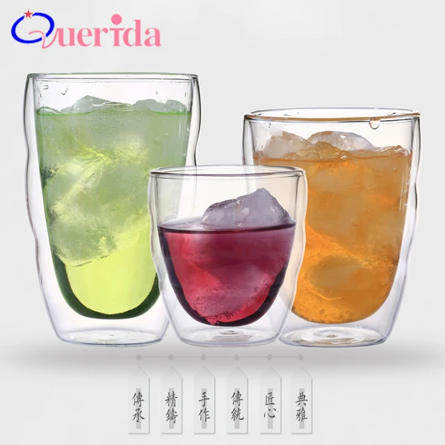 Best Price 4Pcs/lot Double Wall Handmade Glass Cups Simple Thermo Espresso Morning Mugs Coffee Milk Juice Novelty Cup Free Shipping