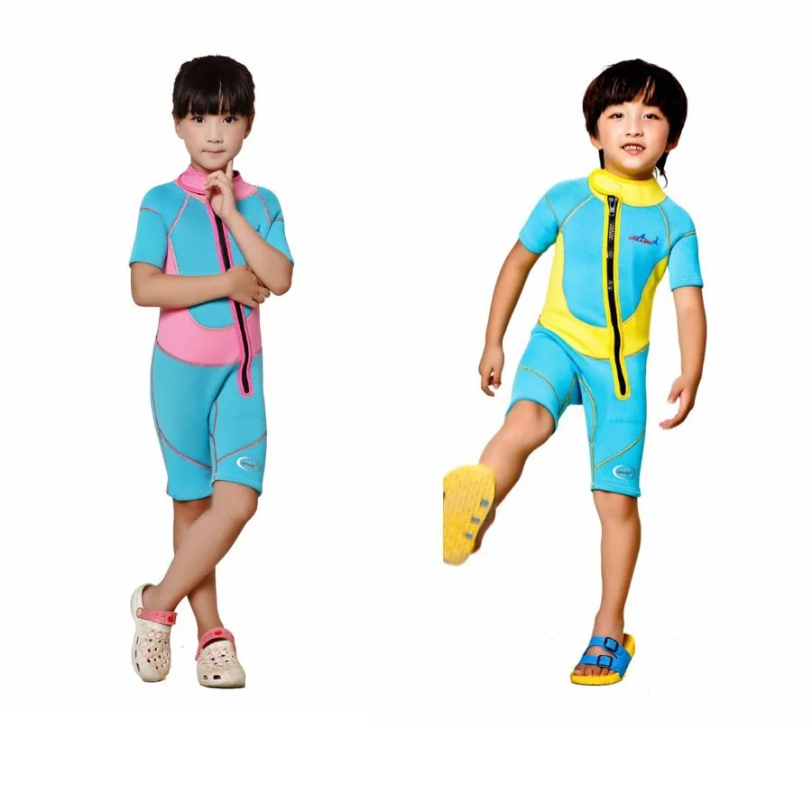 Full Jumpsuit Swimwear Core Warmer 2mm One-piece Wetsuits Neoprene Youth Premium S/M/L/XL Youth's Pink Yellow Shorty