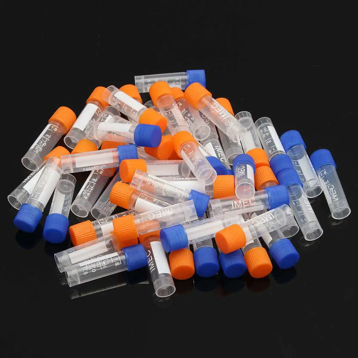 

500pcs 1.8ml Plastic Graduated Lab Plastic Freezing Tube Cryopreservation tube Cryovial Laboratory Cryogenic Vial Screw Cap Tube