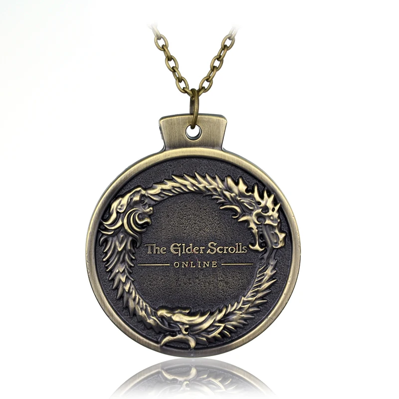 ONLINE Game THE ELDER SCROLLS OUROBOROS PENDANT NECKLACE TES Skyrim Bronze Necklace - buy at the price of $1.31 in aliexpress.com | imall.com