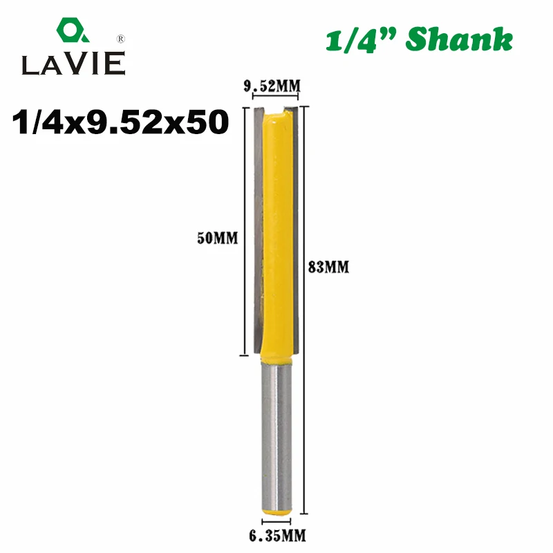 LA VIE фреза 1/4 хвостовик удлинение длинный прямой Обрезной нож с ЧПУ долото фрезы для резки по дереву MC01002 - Длина режущей кромки: 50mm