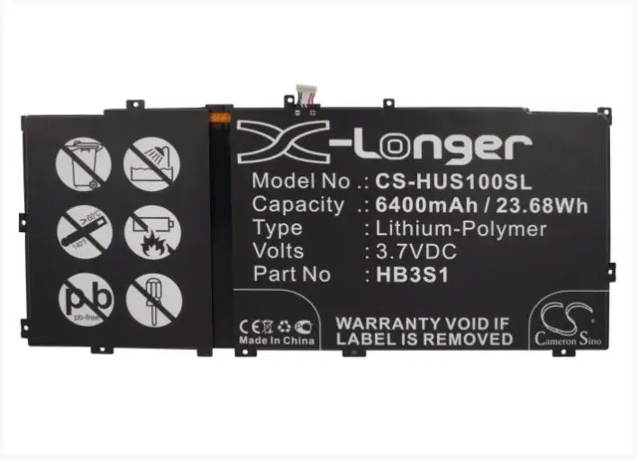 Аккумулятор Cameron Sino 6400mAh Для HUAWEI MediaaPad 10FHD S10 S101L S101U S102U HB3S1 UMPC аккумулятор для