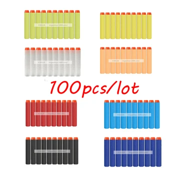 100pcs 2017 New Brief 7.2cm Refill Bullet Darts for Elite Series Blasters Kid Toy Gun OH 9 Colors WJ032