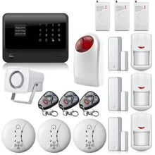 Ruso Inglés Francés Español Holandés APLICACIÓN de Voz Control de Pantalla Táctil G90B GPRS WIFI GSM Seguridad Para el Hogar Sistema de Alarma con IP cámara