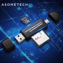 Универсальный высокоскоростной 2 в 1 USB 2,0 OTG кард-ридер флэш-накопитель USB OTG TF/SD карта для Android телефона компьютера ПК расширительный порт