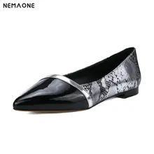 NEMAONE Fashion spring autumn ladies single shoes pointed toe square heel mixed colors women genuine leather low heels shoes