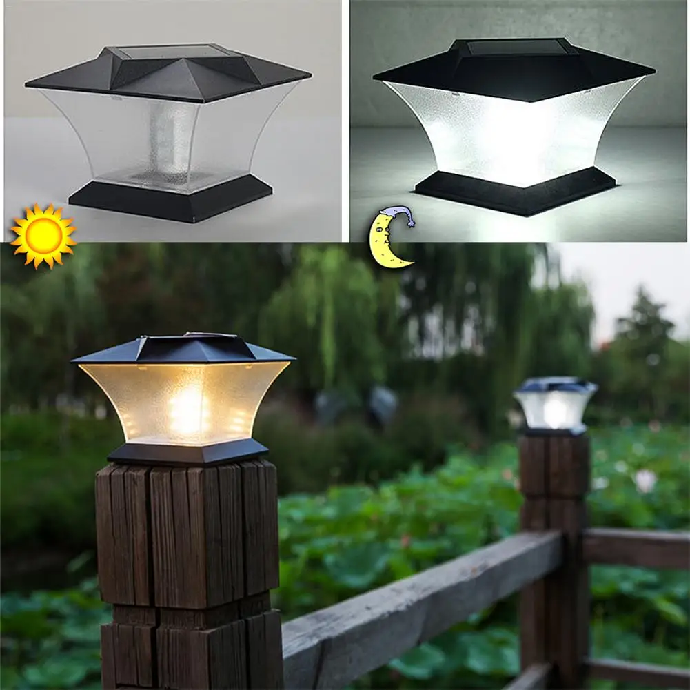 New Arrival Solar Pillar Lamp Outdoor Super Bright LED Solar Pillar Gate Lamp Solar Pillar Light