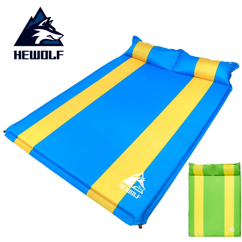 

Hewolf 3cm thick widen automatic inflatable cushion moisture-proof mattress outdoor camping tent mat nap mats with 2colors