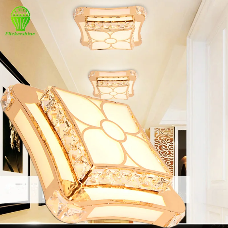 Gold Color Crystal LED Ceiling Lights 12W 24W High Brightness Romatic