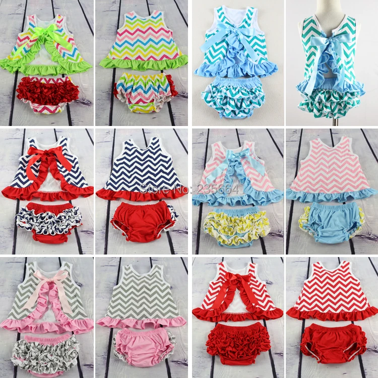 

Baby Girl 2pcs Clothing Set Ruffle Bloomers Cute T-shirts Toddler Cotton Clothing Baby Fashion Clothes In Summer Free Shipping