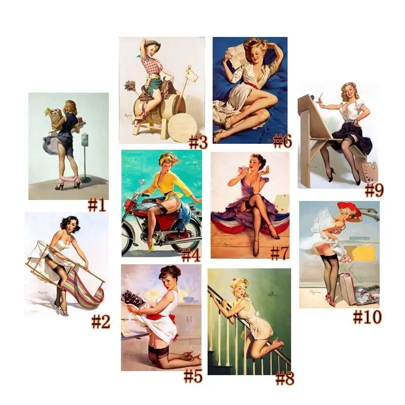 

Vintage Metal Tin Signs Pin-up Poster Retro Plate Art Wall Decor 7.8*11.8"