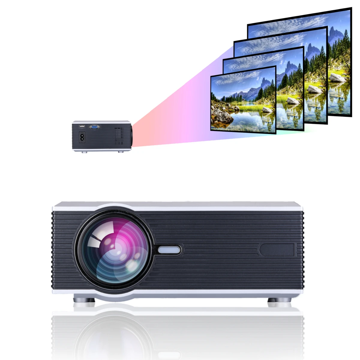 Sliver 1080P LED Video Projector for Home Theater7000Lumens Full HD Mini projector HD/USB/SD/AV/VGA HOME CINEMA Sliver 1080P LED Video Projector for Home Theater7000Lumens Full HD Mini projector HD/USB/SD/AV/VGA HOME CINEMA