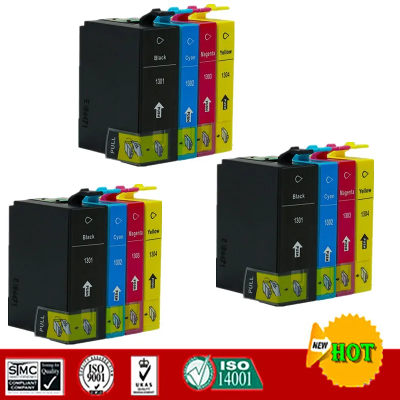 Совместимый чернильный картридж для T1301 E-1301 130 T1304 для Epson Stylus SX525WD SX535WD SX620FW Office BX525WD BX535WD и т. Д - Цвет: 3 Sets