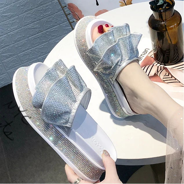 

Women Summer Slippers Flip Flops Peep Toe Sandals Glitter Sandals Platform Ladies Beach Shoes zapatos mujer Women Slides