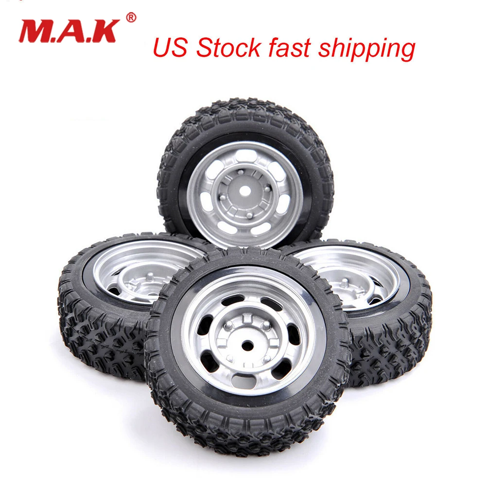 

12mm Hex 4pcs Off-Road Wheel Rim & Rubber Tyre Tires Front & Rear for RC 1/10 Car Buggy Accessory Parts