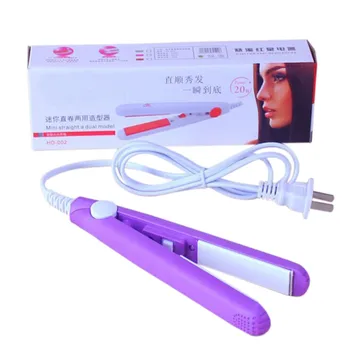 

Mini Hair straightener Iron Pink Ceramic Straightening Corrugate Curling Iron Styling Tools Hair Curler Pink Purple