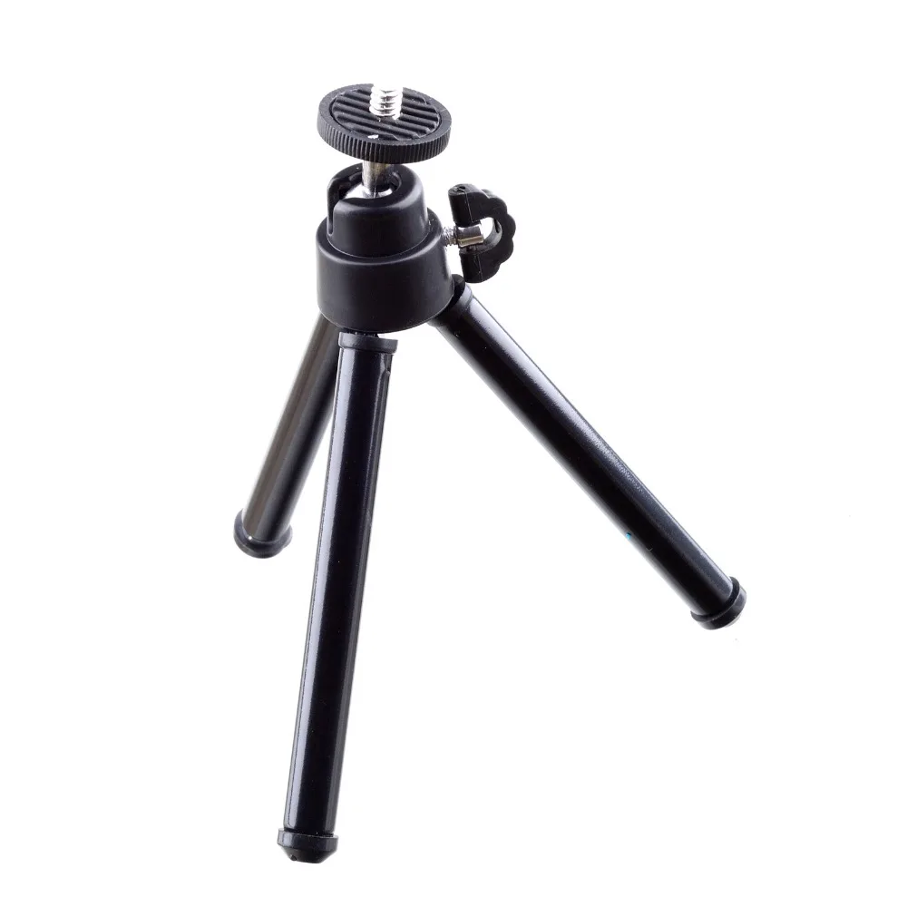 Free shipping 1pcs black Mini Tripod Aluminum Metal Lightweight Tripod