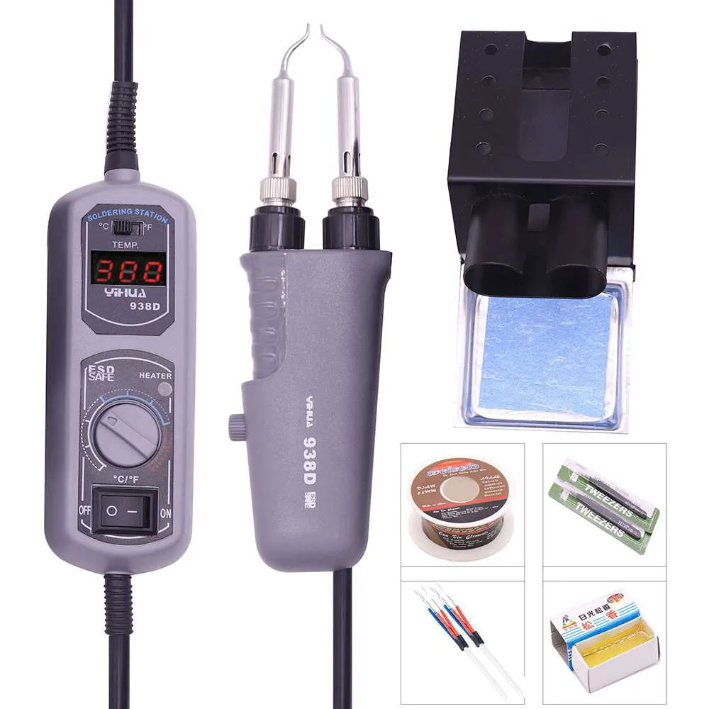 YIHUA 110V/220V EU/USPLUG 938D Portable Hot Tweezers Mini Soldering Station Hot Tweezer For BGA SMD Repairing YIHUA 110V/220V EU/USPLUG 938D Portable Hot Tweezers Mini Soldering Station Hot Tweezer For BGA SMD Repairing