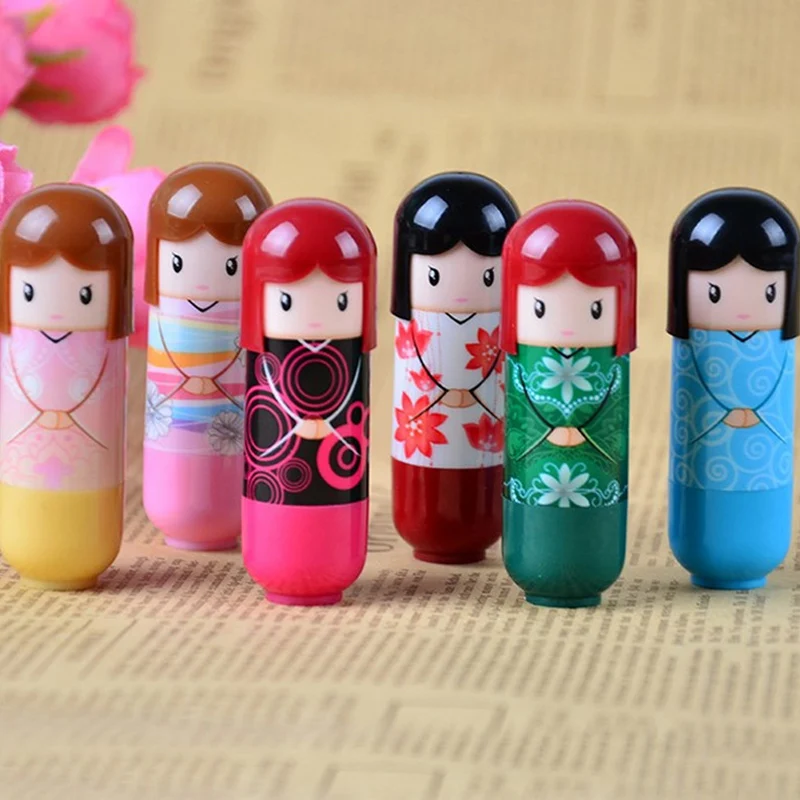 spesifikasi 24 PCS 48 Pcs Kartun Boneka Pelembab Bibir Balm Indah Bergizi Lip Balm Pesta Pernikahan Hadiah Warna warni Kawaii untuk gadis Chlidren