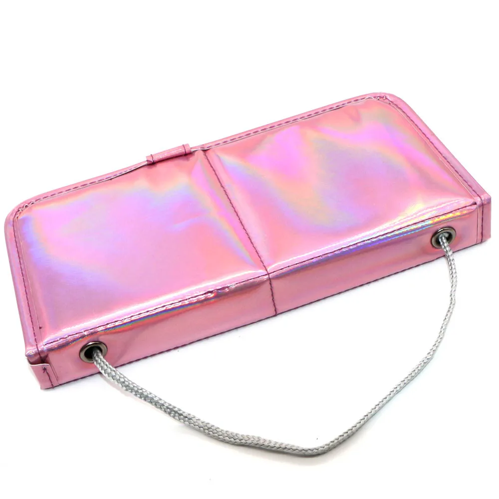 

Professional Pink Beauty Support Handbag Makeup Organizer bag With Compartments Cosmetic Brush Holder Gift C529
