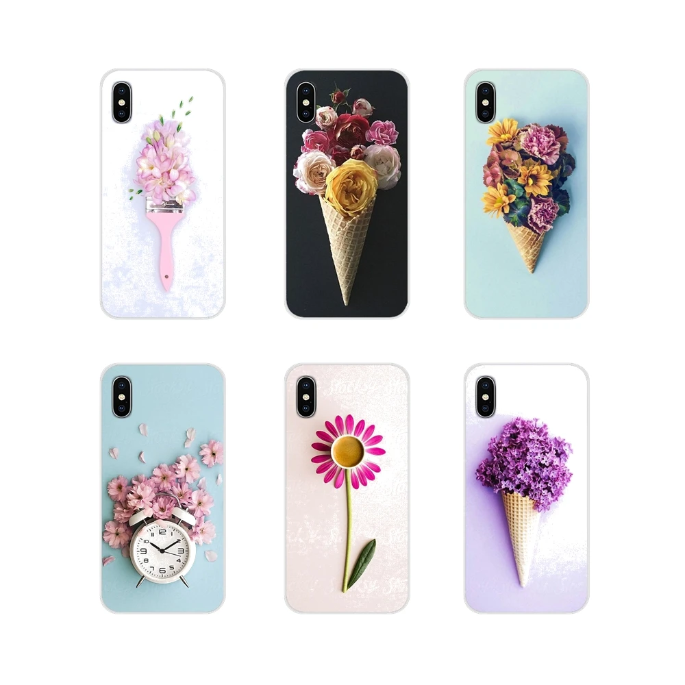 

Accessories Phone Cases Covers For Huawei P Smart Mate Honor 7A 7C 8C 8X 9 P10 P20 Lite Pro Plus candy colors ice cream Flower