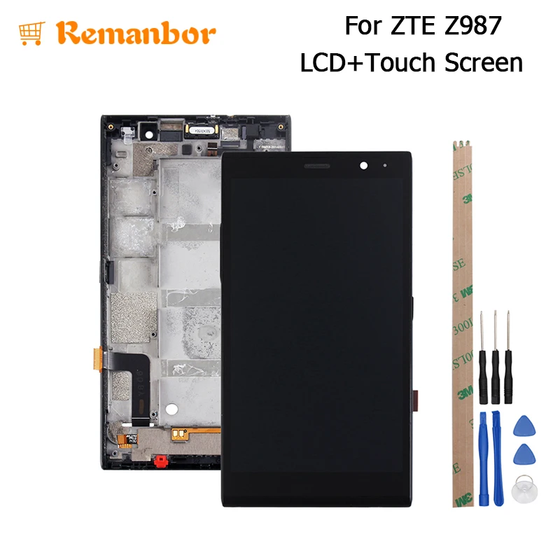 Remanbor For ZTE Z987 Z787 LCD Display+Touch Screen With Frame 6 Inch