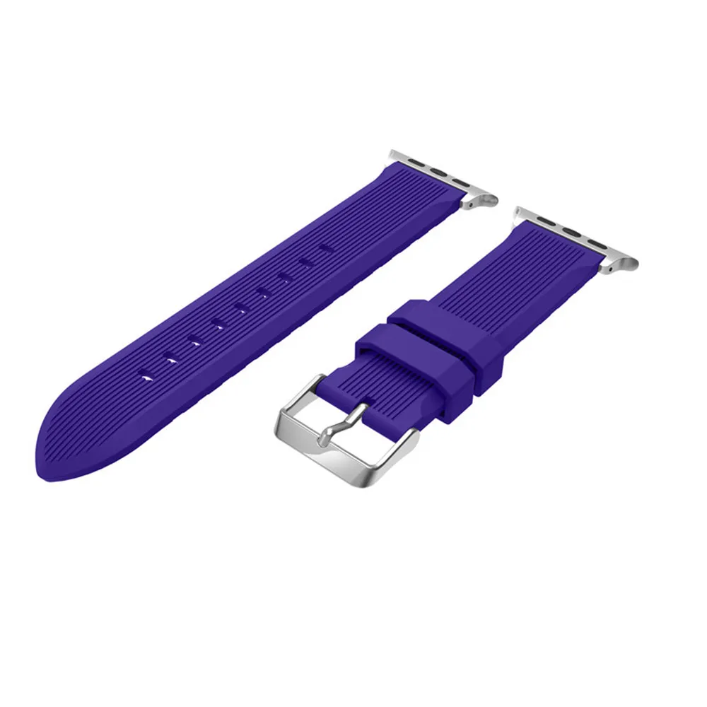 Спортивный мягкий силиконовый ремень браслет для apple watch серии 1/2/3, 42 мм, 38 мм, ремешок для наручных часов iwatch, 4 40 мм 44 полосы, Новинка - Цвет ремешка: Purple