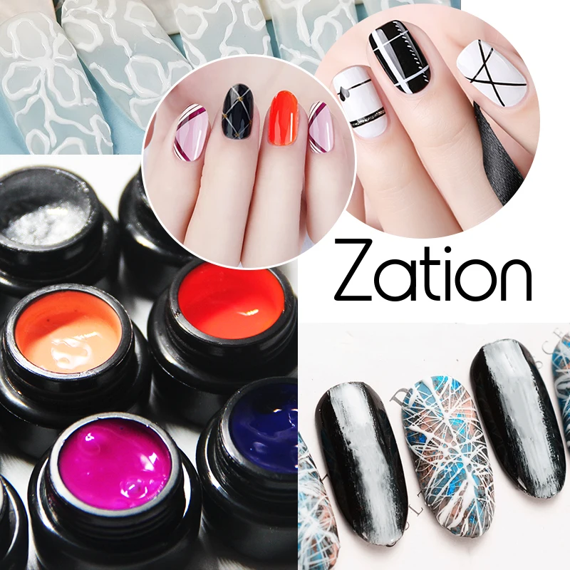 

Zation Pulling Silk Spider Painted Glue Light Therapy Carved Flower Painting Nail Oil Glue Manicure for Decoration Colour Gel