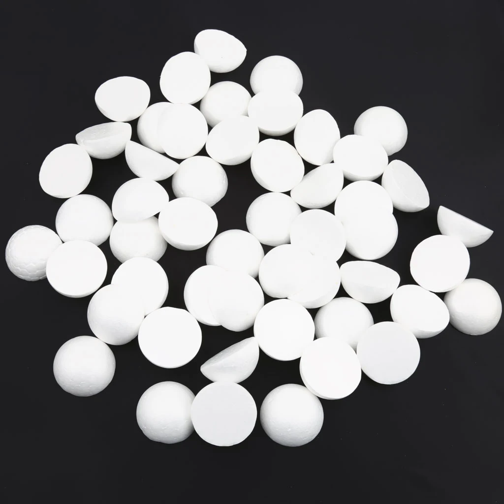 50 Pcs Half Round Styrofoam Polystyrene Foam Balls Sphere Kids Painted DIY Craft 50 Pcs Half Round Styrofoam Polystyrene Foam Balls Sphere Kids Painted DIY Craft