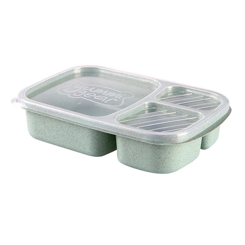 IVYSHION Портативный Ланч-бокс 3 слоя пшеничной соломы Bento коробки микроволновая посуда для детей для пикника контейнер для хранения еды Ланчбокс - Цвет: 23.5x15x5cm