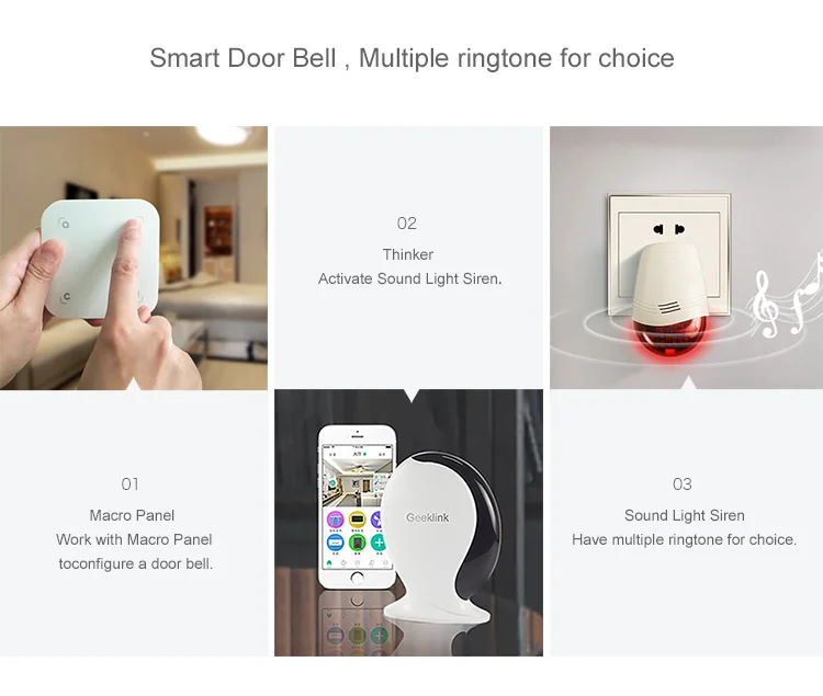 Geeklink Senser умный дом интеллектуальная сигнализация Предупреждение сирена Alertor система звук и светильник сигнализация GS-1