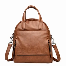 Casual Female PU Leather Solid Bag Women Shoulder Bags Vintage Backpacks High Quality Mochila Feminina School Bags for Teenagers цена Casual Female PU Leather Solid Bag Women Shoulder Bags Vintage Backpacks High Quality Mochila Feminina School Bags for Teenagers цены онлайн