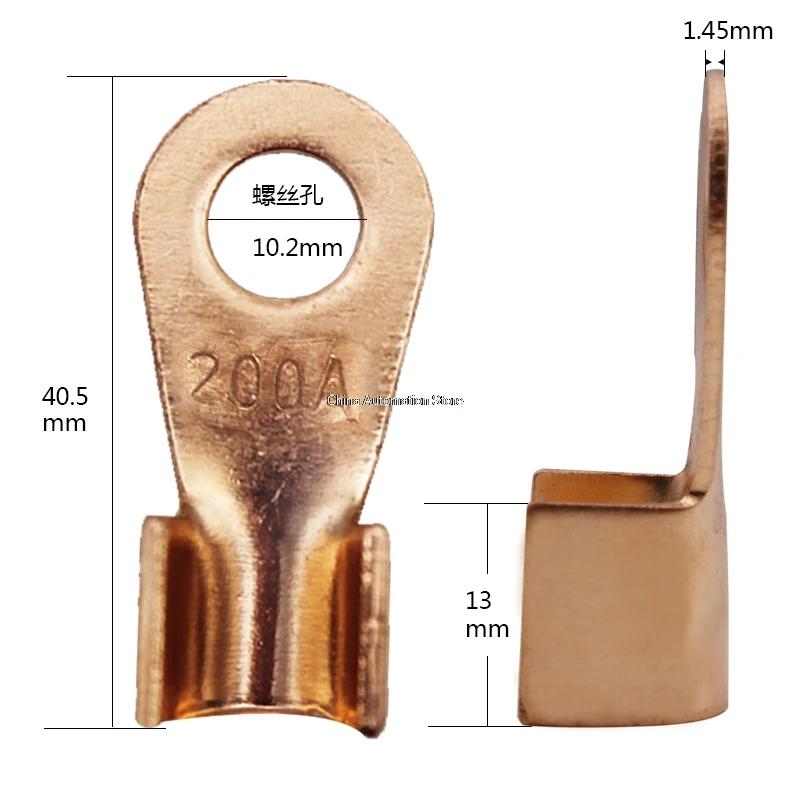 10 шт. 200A батарея медная Кабельный разъем терминал обжимной 16-35mm2 провода OT-200A