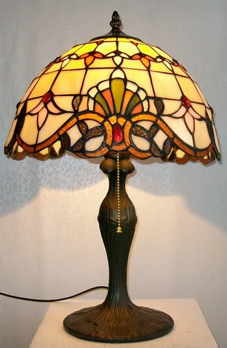 12 Inch Tiffany Table Lamp Stained Glass European Baroque Classic for Living Room E27 110-240V