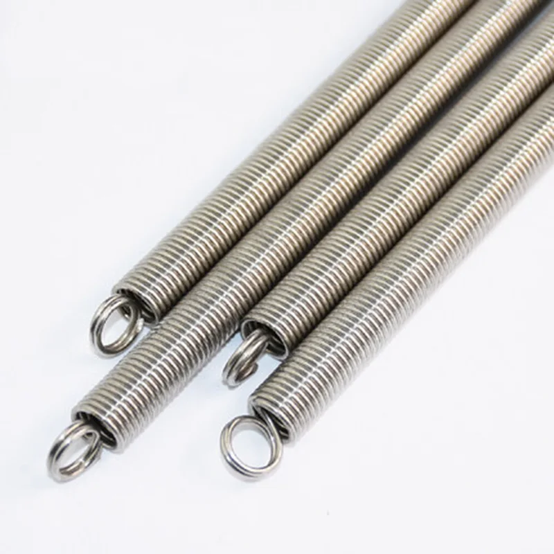 

5pcs 0.5mm Wire diameter tension spring linear stainless steel small tension springs 5mm outside diameter 15mm-60mm length