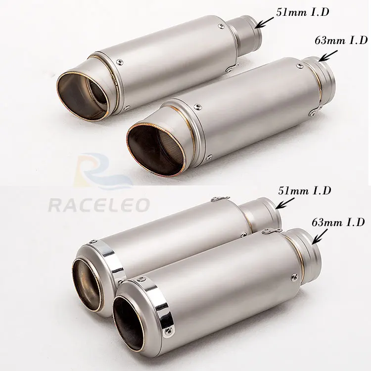 

36-51mm 63mm universal motorcycle exhaust muffler ninjia650 er6n mt03 pcx150 yzf-r3 rsv4 s1000rr BN600 TNT600 RC390 690DUKE