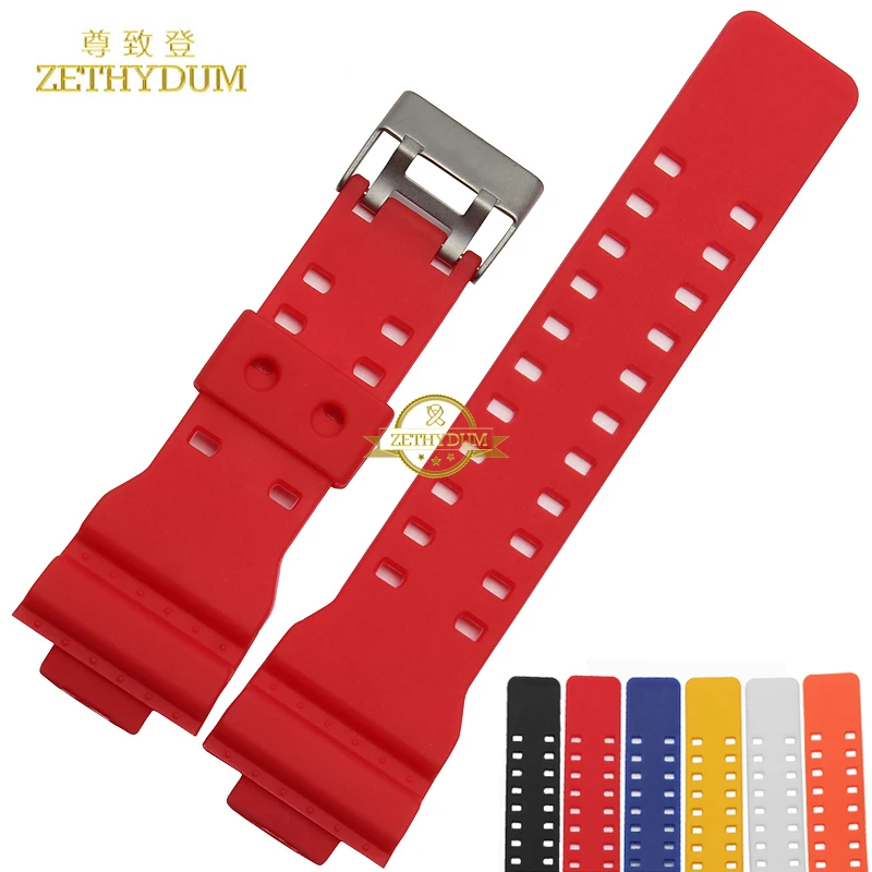 Convex interface silicone Rubber bracelet watchband 16mm wristband accessories Wrist watch band