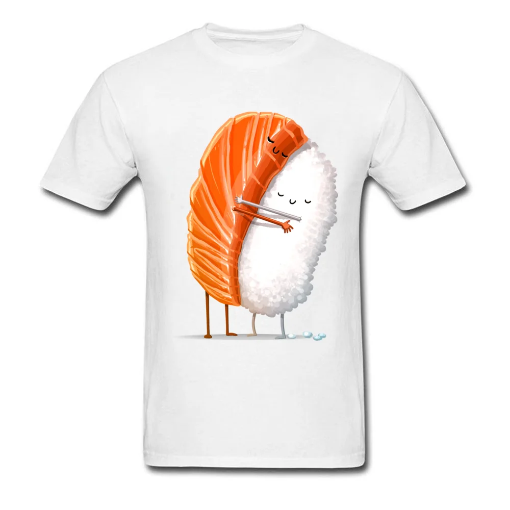 Sushi Hug Autumn All Cotton O-Neck Tops T Shirt Short Sleeve Casual Tees Company Casual Top T-shirts Free Shipping Sushi Hug white