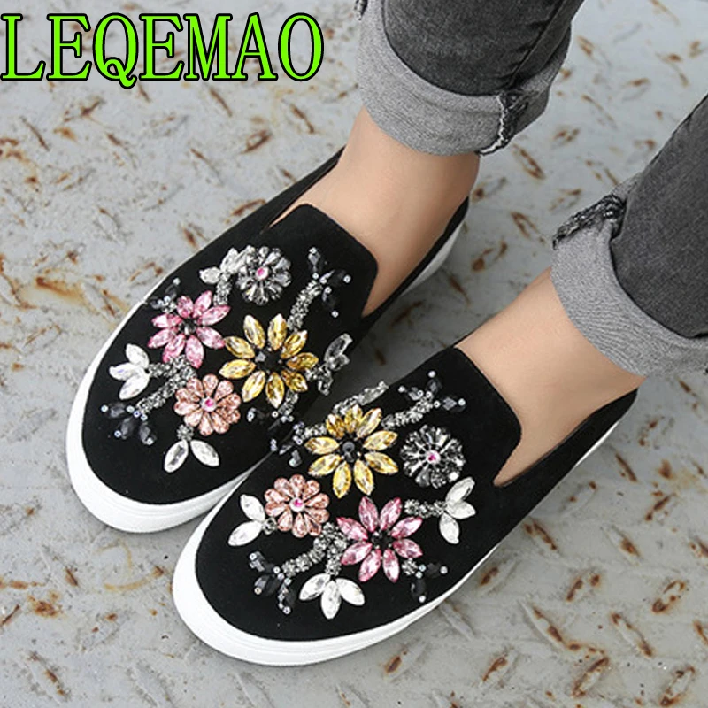 

bling bling crystal flat shoes woman big Crystal creepers flats round toe oxford loafers shoes espadrilles women