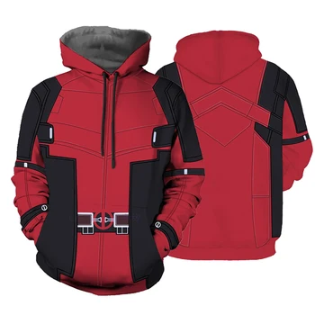 

Drop Shipping Superhero Dead Pool Hoodies 3D Cool Printed Mens Womens Custom Hooded Sweatshirt For Adults