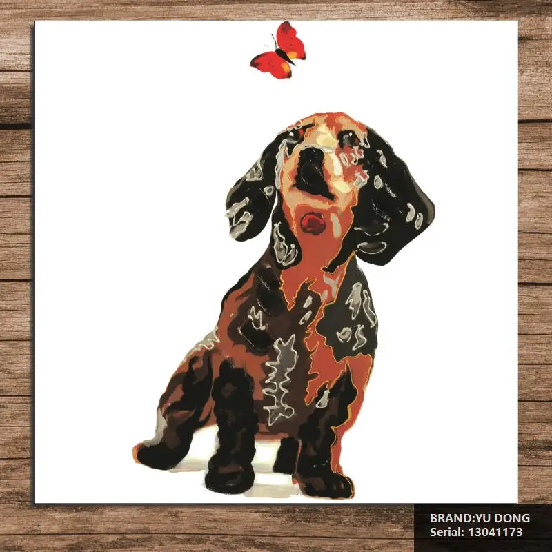 dog Animal Abstract oil Painting Drawing art Spray Unframed Canvas